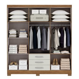 Guarda Roupa Casal 6 Portas 3 Gavetas Toledo Espresso Móveis - 2