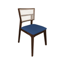 Ver imagem 2 de Kit 4 Cadeiras de Jantar Madeira Maciça Mel Manuela Assento Veludo Azul Tela Premium