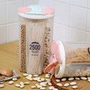 Ver imagem 2 de Pote 4 em 1 Dispenser Porta Mantimentos Lavanderia Sabão em Pó Quádruplo Alimentos Multiuso Cereal