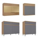 Ver imagem 3 de Cozinha Modulada Realeza Premium 4 Peças com 7 Portas, 3 Gavetas e Vidro Reflecta Titânio - Nesher