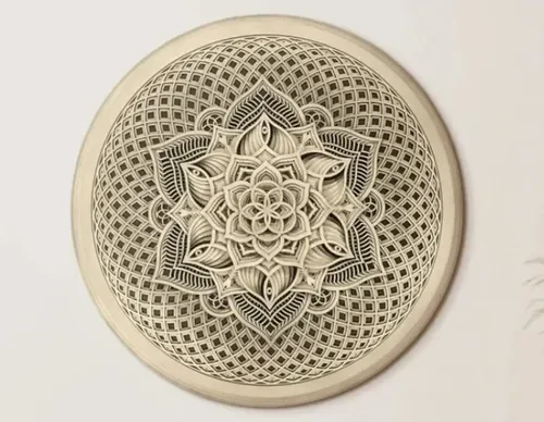 Mandala for de lotus em camadas mdf MD016 59cm