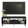 Rack com Painel para Tv até 65 Polegadas com Pés Preto Texas Madesa - 4