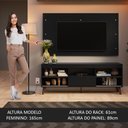 Ver imagem 5 de Rack com Painel para Tv até 65 Polegadas com Pés Preto Texas Madesa