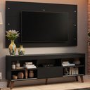 Ver imagem 1 de Rack com Painel para Tv até 65 Polegadas com Pés Preto Texas Madesa