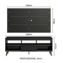 Ver imagem 3 de Rack com Painel para Tv até 65 Polegadas com Pés Preto Texas Madesa