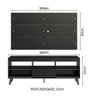 Rack com Painel para Tv até 65 Polegadas com Pés Preto Texas Madesa - 3