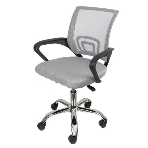Cadeira Office Osorno Tela Mesh Cinza e Preto Base Cromada - 66622