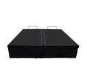 Ver imagem 3 de Base Box Baú Blindado Queen Bipartido Acolchoes Sintético Preto 41x158x198