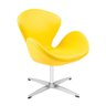 Poltrona Swan Couro Sintético Amarelo Base Alumínio Giratória - 1