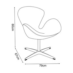 Poltrona Swan Couro Sintético Amarelo Base Alumínio Giratória - 4 Poltrona Swan Couro Sintético Amarelo Base Alumínio Giratória - 4