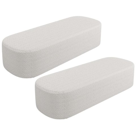 Kit 02 Puffs Decorativos Orgânico para Living Quarto 140cm Doha W01 Bouclê Cru - Lyam Decor