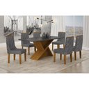 Ver imagem 1 de Conjunto Sala de Jantar Mesa 160cm 6 Cadeiras Pérola Leifer