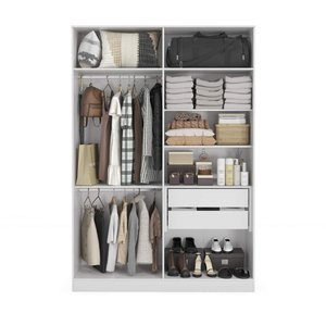 Guarda Roupa sem Portas Closet Modulado Linha Modulado Adapt Arm158amdp Kappesberg - Branco