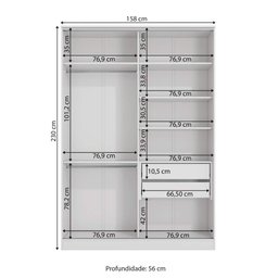 Guarda Roupa sem Portas Closet Modulado Linha Modulado Adapt Arm158amdp Kappesberg - Branco - 3