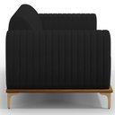 Ver imagem 5 de Sofá 3 Lugares para Sala de Estar Molino 180 Cm D02 Pés D'ouro Veludo Preto C-300 - Lyam Decor