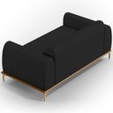Ver imagem 6 de Sofá 3 Lugares para Sala de Estar Molino 180 Cm D02 Pés D'ouro Veludo Preto C-300 - Lyam Decor