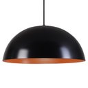 Ver imagem 3 de Pendente Meia Lua 34cm Luminária Alumínio Preto Fosco C/ Cobre