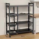 Ver imagem 6 de Organizador Multiuso Inox Carrinho Suporte Microondas Forno Galao Agua Fruteira Chao 4 Prateleiras