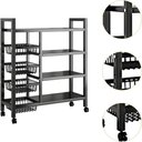 Ver imagem 7 de Organizador Multiuso Inox Carrinho Suporte Microondas Forno Galao Agua Fruteira Chao 4 Prateleiras