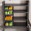 Ver imagem 4 de Organizador Multiuso Inox Carrinho Suporte Microondas Forno Galao Agua Fruteira Chao 4 Prateleiras