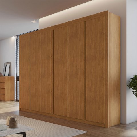 Guarda-roupa Casal Santorini 6 Portas 6 Gavetas 100% Mdf Cedro - Josandro