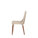 Ver imagem 6 de Kit de 6 Cadeiras de Madeira Maciça Estofada Lara - Natural C/ Pu Off White - Champanhe