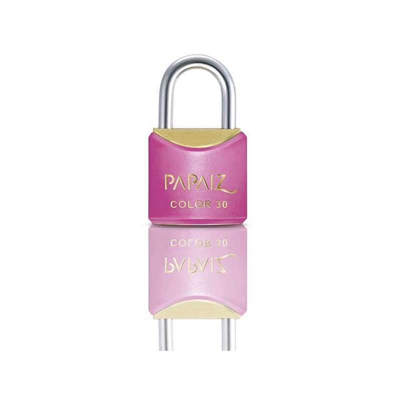 Cadeado com Chave 30mm Latão Rosa Color Line Papaiz