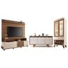 Sala de Estar Bold com Estante, Buffet Aparador e Cristaleira Castanho/off White - Hb Móveis - 1