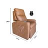 Poltrona Papai com Porta Copo Reclinável Massageador Courino:caramelo - 5