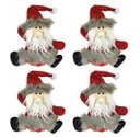 Ver imagem 1 de Kit 4 Bonecos Papai Noel Pelúcia Pendente Cinza e Vinho 16cm Enfeite Árvore Natal - Master Christmas