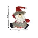 Ver imagem 3 de Kit 4 Bonecos Papai Noel Pelúcia Pendente Cinza e Vinho 16cm Enfeite Árvore Natal - Master Christmas