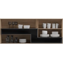 Armário de Cozinha Aéreo com iluminação 200cm Caiena Thela - 2 Armário de Cozinha Aéreo com iluminação 200cm Caiena Thela - 2