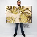 Ver imagem 2 de Quadro Decorativo em Canvas Folhas de Ouro TaColado Moldura Flutuante 4,5cm Freijó 120 x 80cm