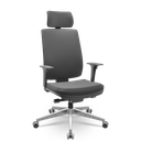 Ver imagem 1 de Cadeira Brizza Soft Presidente Base Aluminio Autocompensador Revestimento em Vinil Preto T19