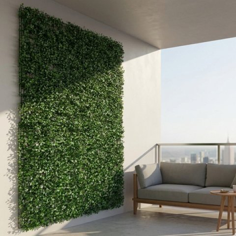 7 Quadros Buxinho Artificial para Montar Seu Jardim Vertical Parede Verde para Casa