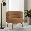 Ver imagem 2 de Poltrona Minimalista Mabel Pés Palito Castanho Bouclé Terracota - Nexta Casa
