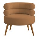 Ver imagem 3 de Poltrona Minimalista Mabel Pés Palito Castanho Bouclé Terracota - Nexta Casa