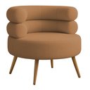 Ver imagem 1 de Poltrona Minimalista Mabel Pés Palito Castanho Bouclé Terracota - Nexta Casa