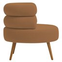 Ver imagem 4 de Poltrona Minimalista Mabel Pés Palito Castanho Bouclé Terracota - Nexta Casa