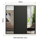 Ver imagem 3 de Guarda-Roupa Casal Madesa Reno 3 Portas de Correr com Espelhos Branco/Preto Cor:Branco/Preto