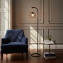 Ver imagem 1 de Luminária de Chão Industrial London Gold Arco Aramada Luxo:preto/preto