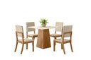 Ver imagem 1 de Mesa Jantar Dora 90 4 Cadeiras Milla Linho - Henn