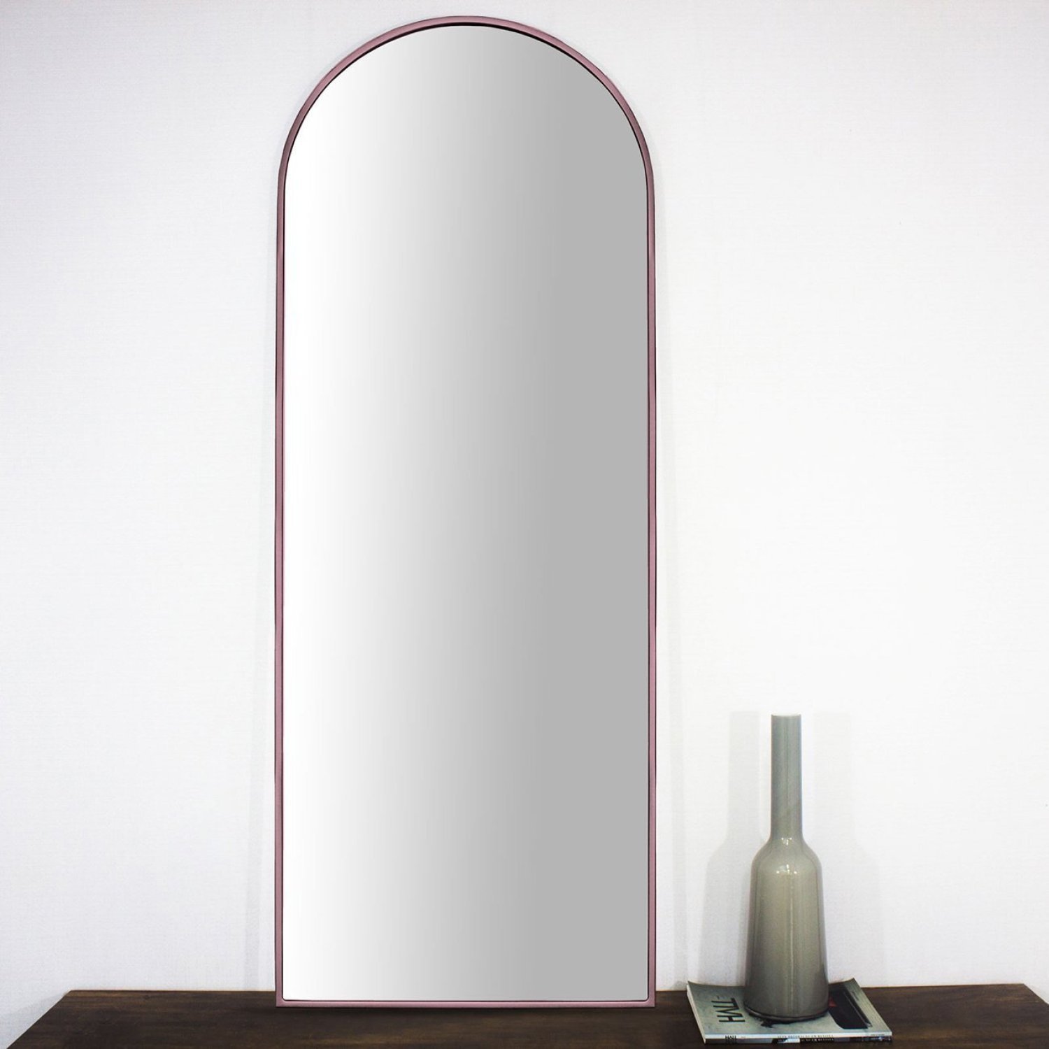Espelho Oval Janela Base Reta com Moldura 60x170cm Decore Pronto - 3