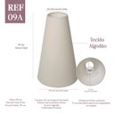 Ver imagem 2 de Cúpula de Abajur 39x13x29cm Tecido Algodão Soquete Nacional Ref 09A