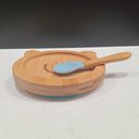 Ver imagem 3 de Prato Infantil Criança Bebê com Colher e Ventosa Home&co Ursinho Bambu 3x16x13cm Natural