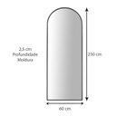 Ver imagem 4 de Espelho Oval Decorativo Base Reta com Moldura 60x230cm Decore Pronto