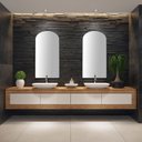Ver imagem 3 de Espelho Oval Decorativo Base Reta com Moldura 60x230cm Decore Pronto