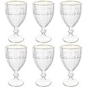 Ver imagem 1 de Jogo de Taças de Cristal Transparente Fio de Ouro Imperial 330ml 6 Peças - Lyor