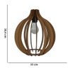 Lustre Pêndulo de Teto Luminária Pendente Madeira Cru - 3