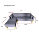 Ver imagem 4 de Sofá Chaise Gianni | Pés Trapézio & Acquablock Impermeável | Medida 230cm | Marinho